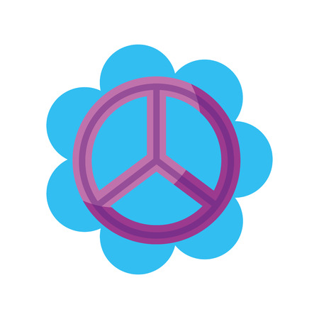 cute flower with peace symbol vector illustration designのイラスト素材