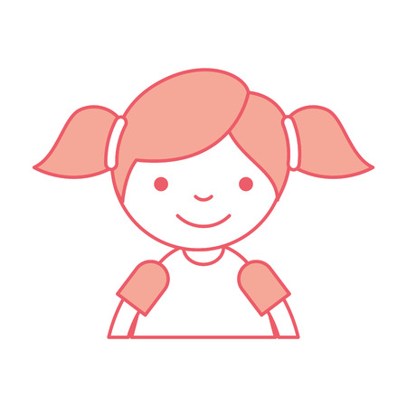 cute little girl character vector illustration designのイラスト素材