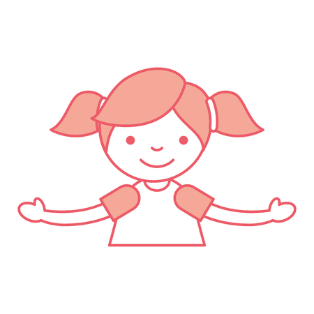 cute little girl character vector illustration designのイラスト素材
