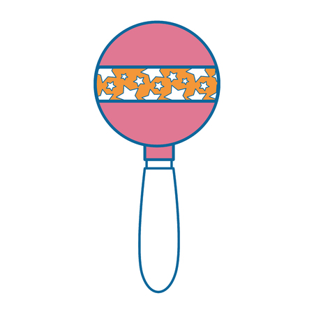 Baby rattle toy over white background vector illustrationのイラスト素材