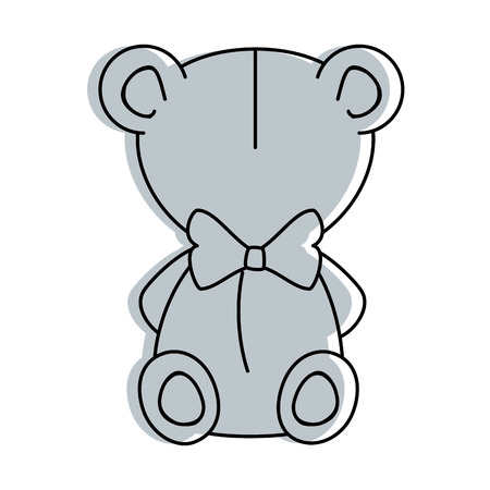 cartoon bear animal icon over white background colorful design vector illustrationのイラスト素材