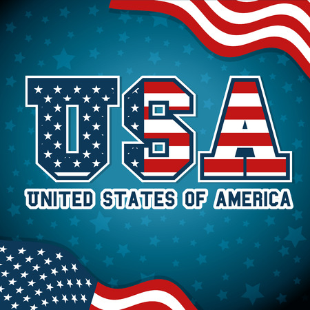 Flag of United States of America theme Vector illustrationのイラスト素材
