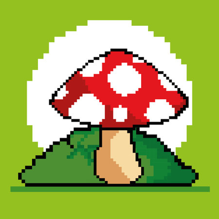 Mushroom of Video game theme Vector illustrationのイラスト素材