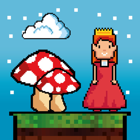 Princess of Video game theme Vector illustrationのイラスト素材