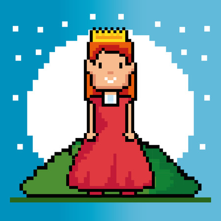 Princess of Video game theme Vector illustrationのイラスト素材