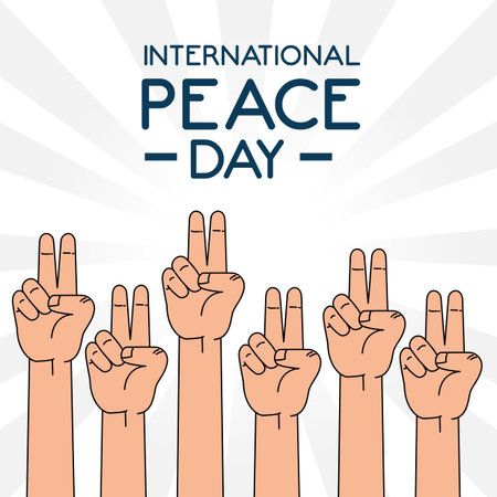 Human hand of International peace day theme Vector illustrationのイラスト素材