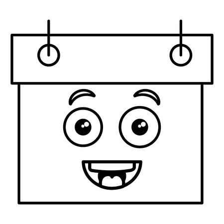 calendar reminder kawaii character vector illustration designのイラスト素材