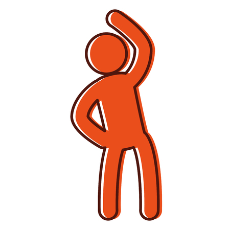 Human silhouette doing exercise vector illustration designのイラスト素材