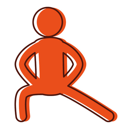 Human silhouette doing exercise vector illustration designのイラスト素材