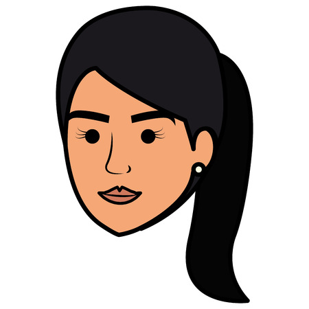 beautiful woman head avatar character vector illustration designのイラスト素材