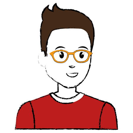 young man avatar character vector illustration designのイラスト素材