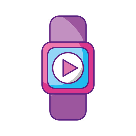 Smartwatch with media player isolated icon vector illustration designのイラスト素材