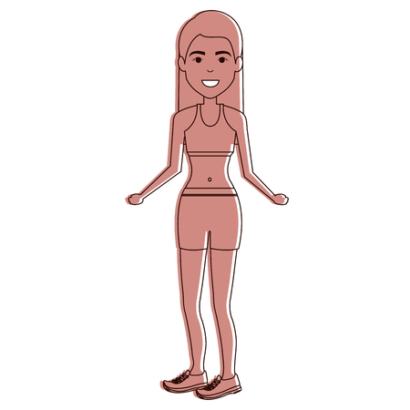 Woman in sports suit character vector illustration designのイラスト素材