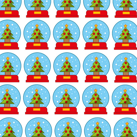 Decorative crystal ball with pine pattern background vector illustration designのイラスト素材