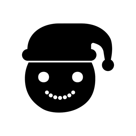 snowman head character isolated icon vector illustration designのイラスト素材