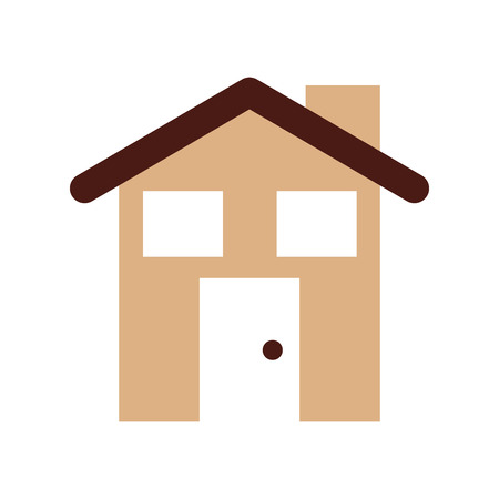 cute house with chimney vector illustration designのイラスト素材