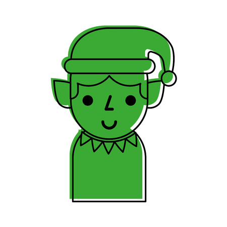 christmas elf avatar character vector illustration designのイラスト素材