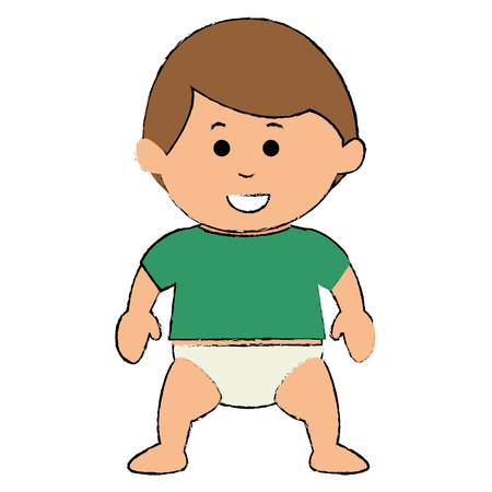 little baby boy character vector illustration designのイラスト素材