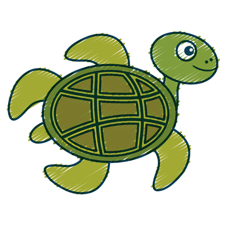 Cute turtle character icon vector illustration designのイラスト素材