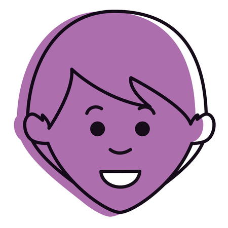 young man head avatar character vector illustration designのイラスト素材