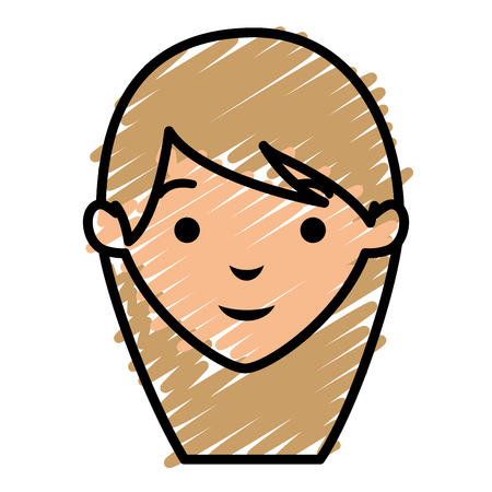 Beautiful woman head avatar character vector illustration designのイラスト素材