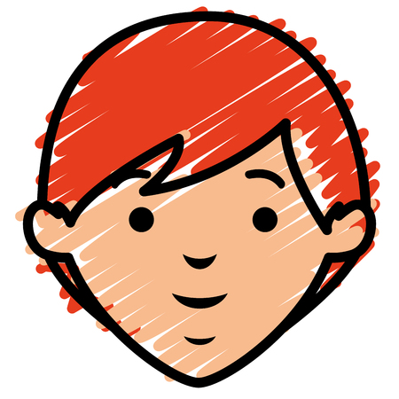 young man head avatar character vector illustration designのイラスト素材