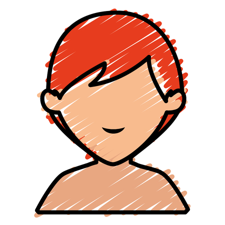 young man shirtless avatar character vector illustration designのイラスト素材