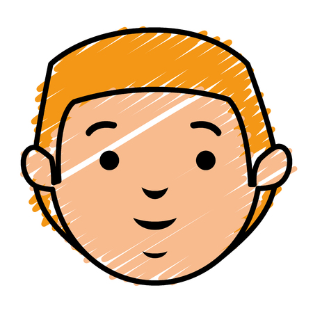 young man head avatar character vector illustration designのイラスト素材