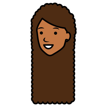 beautiful woman head avatar character vector illustration designのイラスト素材