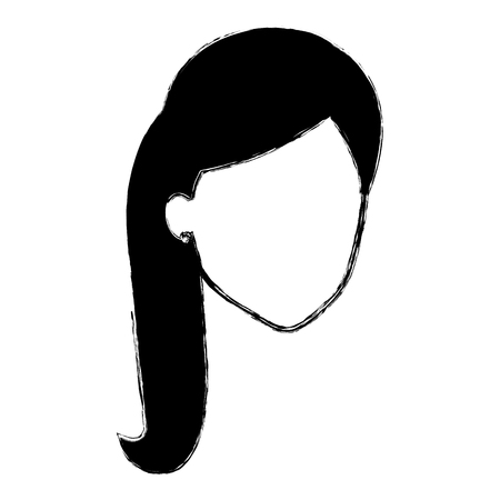beautiful woman head avatar character vector illustration designのイラスト素材