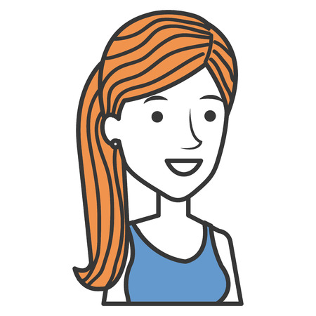 beautiful woman avatar character vector illustration designのイラスト素材