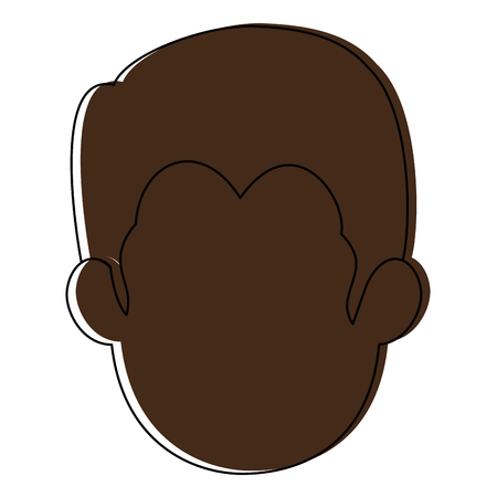 Man faceless avatar icon over white background vector illustrationのイラスト素材