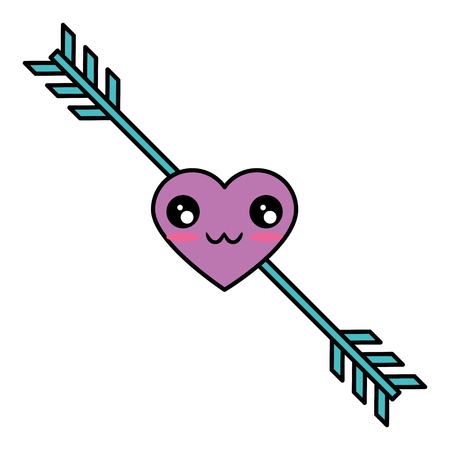 Romantic bow arrow cute cartoon  vector illustration  graphicのイラスト素材