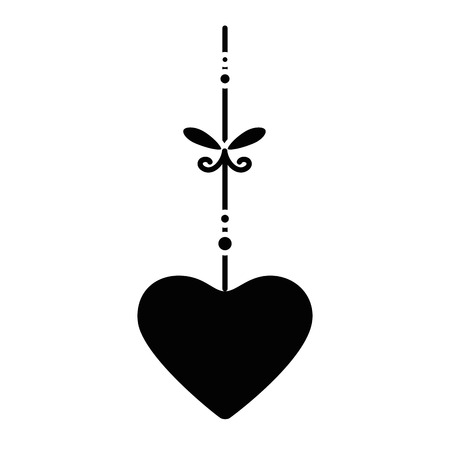 heart hanging icon over white background vector illustrationのイラスト素材