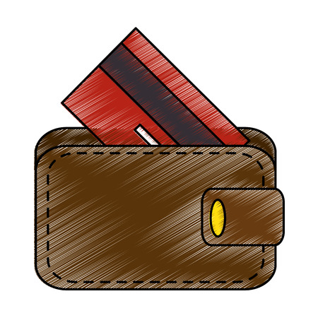 wallet with credit card isolated icon vector illustration designのイラスト素材