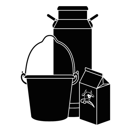 cow Milk set packings vector illustration designのイラスト素材