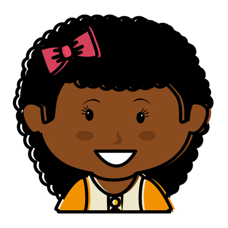 Black little girl character vector illustration designのイラスト素材