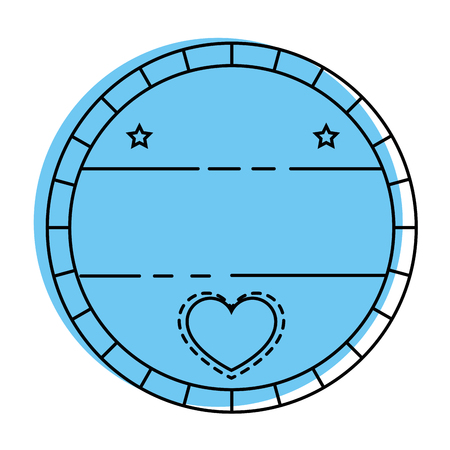 seal stamp with heart icon over white background colorful design vector illustrationのイラスト素材