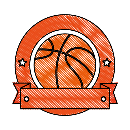 Basketball ball emblem icon vector illustration graphic designのイラスト素材