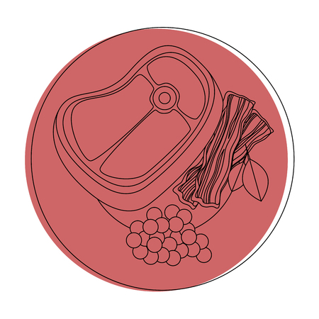 meat plate gourmet icon vector illustration graphic designのイラスト素材