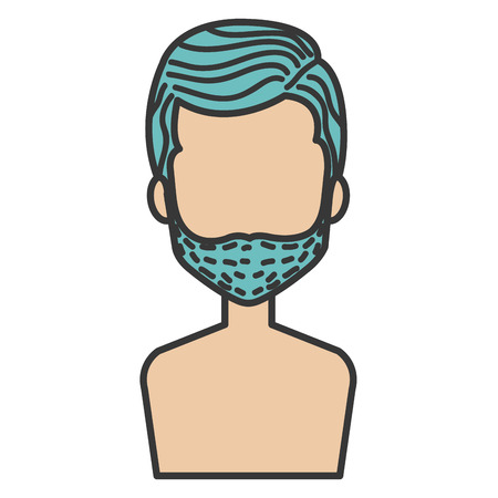 young man shirtless avatar character vector illustration designのイラスト素材