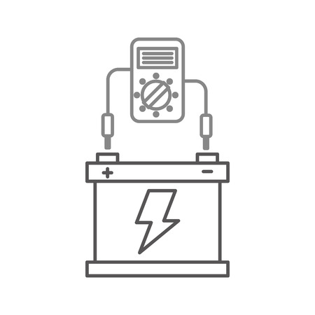 car battery with tester device electrical equipment vector illustrationのイラスト素材