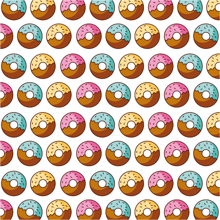 donut bakery kitchen seamless pattern vector illustrationのイラスト素材