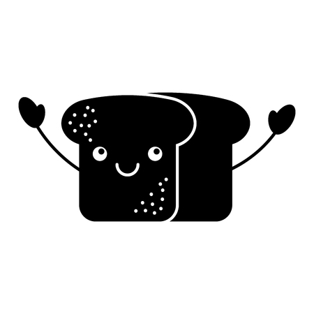cartoon tasty bread leaf fresh vector illustrationのイラスト素材