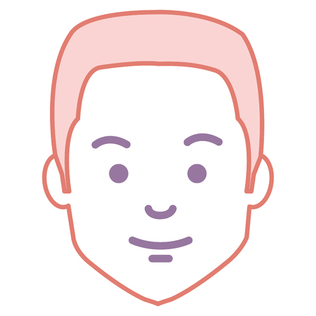 young man head avatar character vector illustration designのイラスト素材
