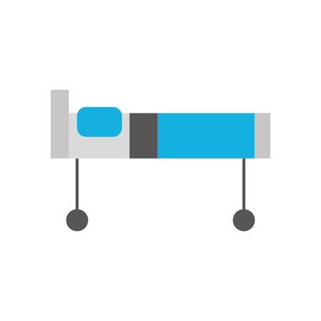 hospital bed with pillow and wheels vector illustrationのイラスト素材