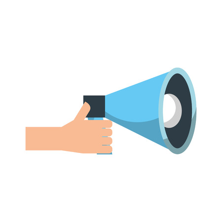 hand holding megaphone advertising work volume vector illustrationのイラスト素材