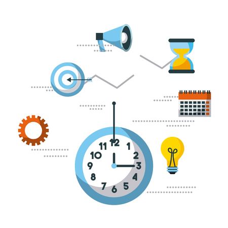 business clock time idea target speaker calendar vector illustrationのイラスト素材