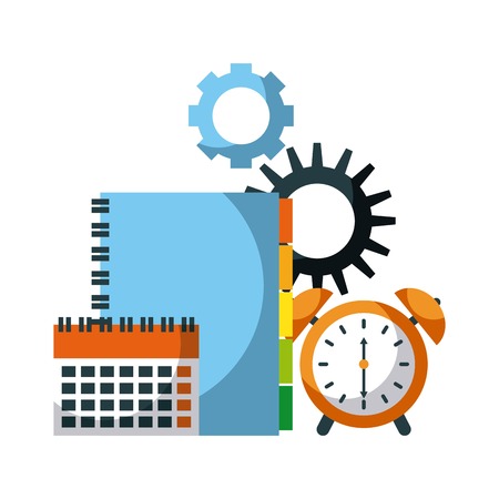 time business clock alert calendar address book vector illustrationのイラスト素材