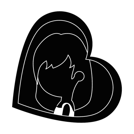 cute wife with heart vector illustration designのイラスト素材